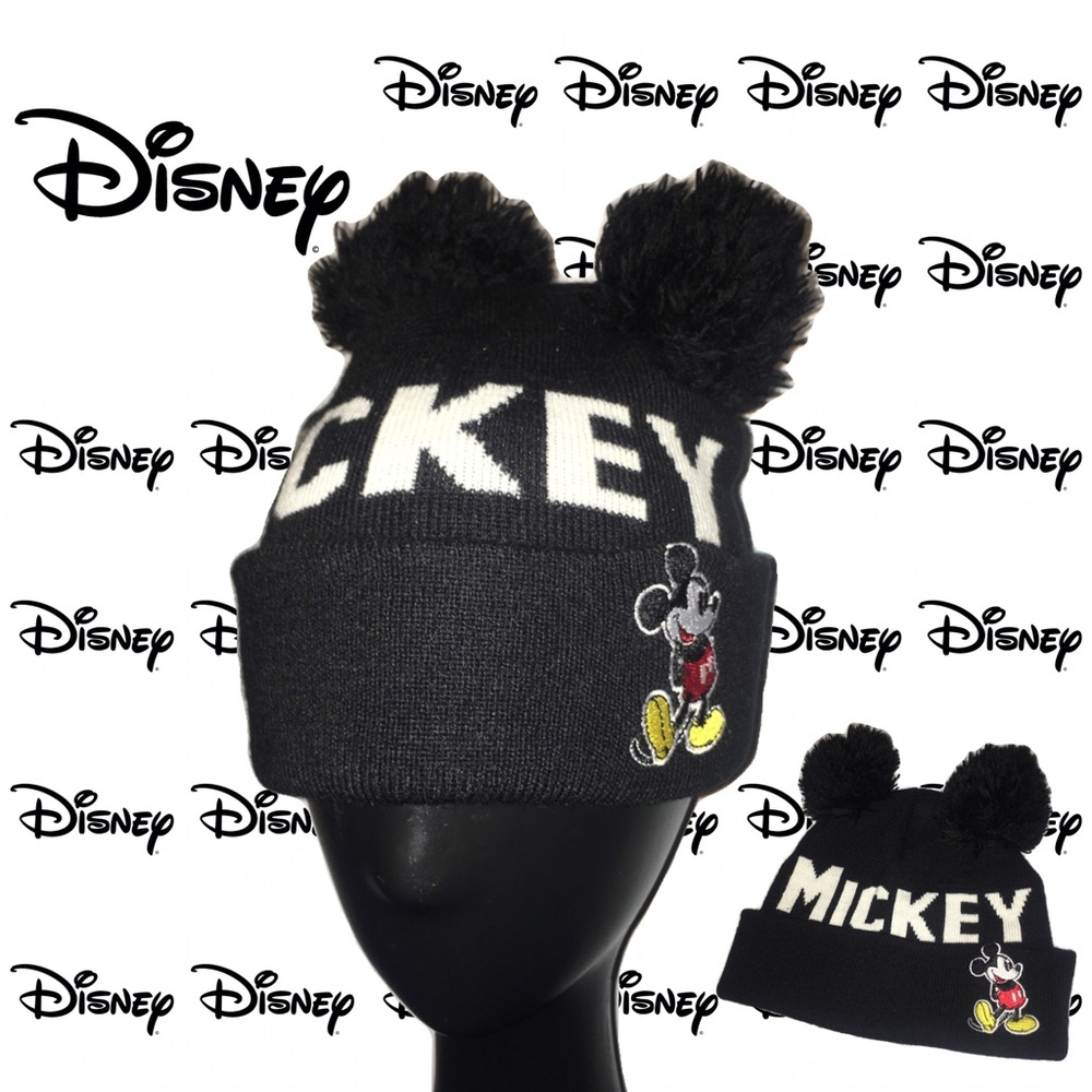 Mickey Mouse Double Pom Pom Beanie Hat Disney